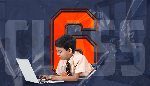 A class 6th boy taking class with laptop