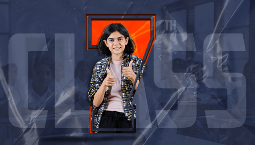 A school girl is standing and showing thumps up