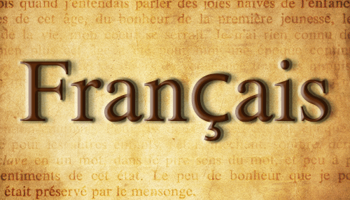 a girl is standing with French pamphlet