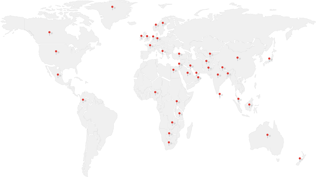 Map highlighting the countries e-Tuitions students learn from